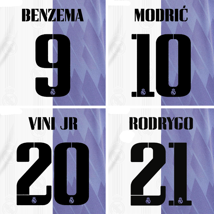 22/23 Real Madrid Champions League Home Name Set