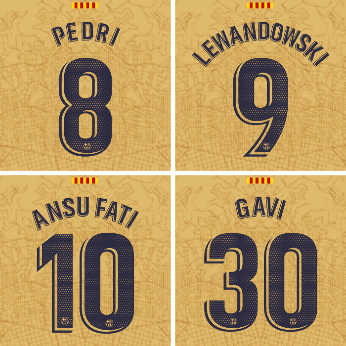22/23 FC Barcelona La Liga League Away Name Set and Patch