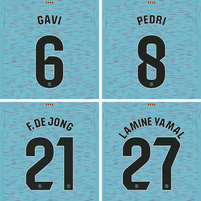 23/24 FC Barcelona La Liga League Third Name Set and Patch
