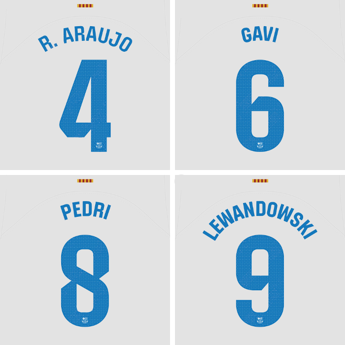 23/24 FC Barcelona La Liga League Away Name Set and Patch