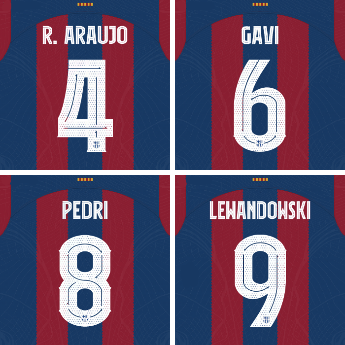 23/24 FC Barcelona Champions League Home Name Set and Patch