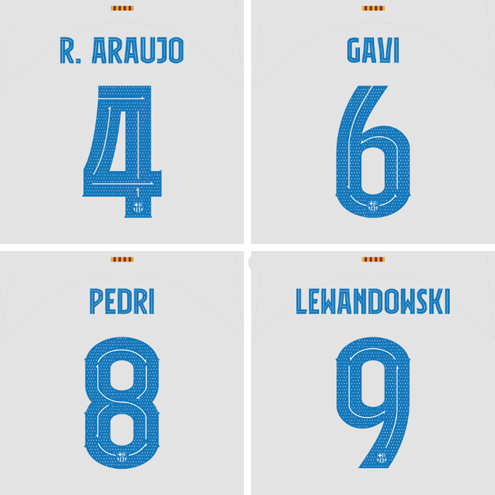 23/24 FC Barcelona Champions League Away Name Set and Patch