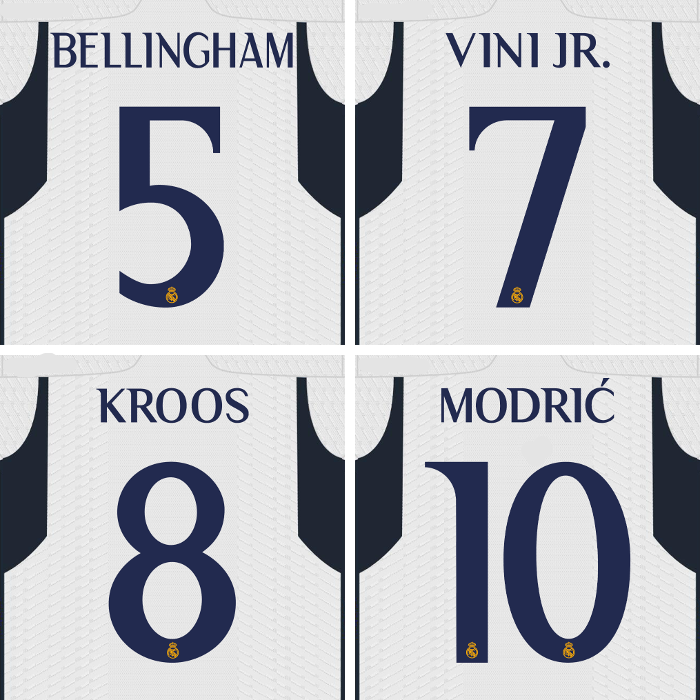 23/24 Real Madrid Champions League Home Name Set