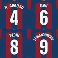23/24 FC Barcelona La Liga League Home Name Set and Patch