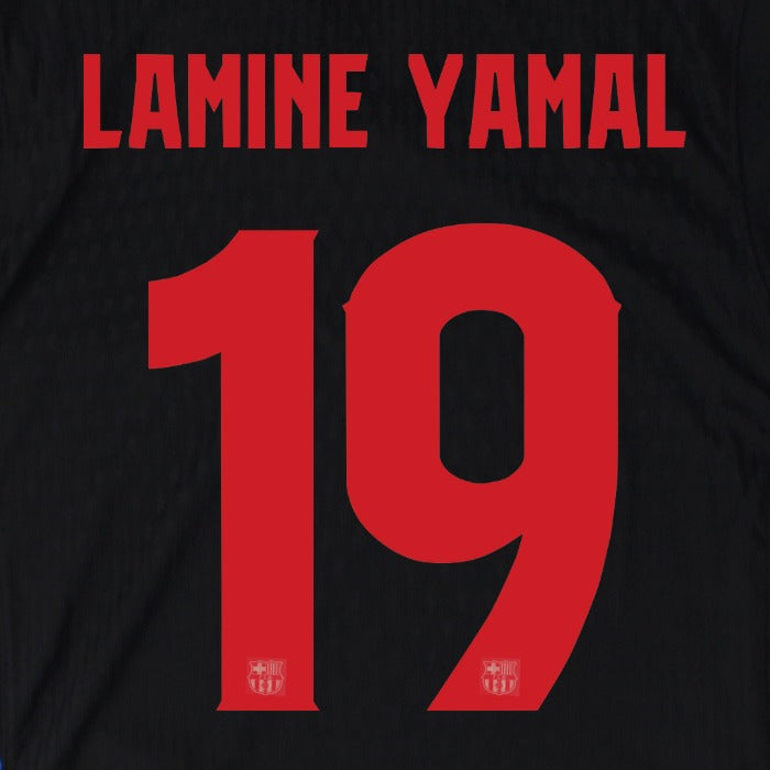 25/26 FC Barcelona Champions League #19 LAMINE YAMAL Away Name Set and Patch