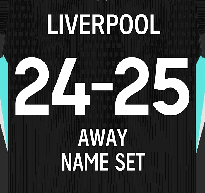 24/25 Liverpool Home & Away Name Set