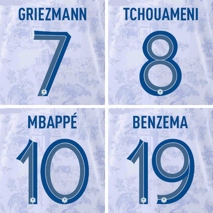 2022 Qatar World Cup France Home & Away Soccer Name Set